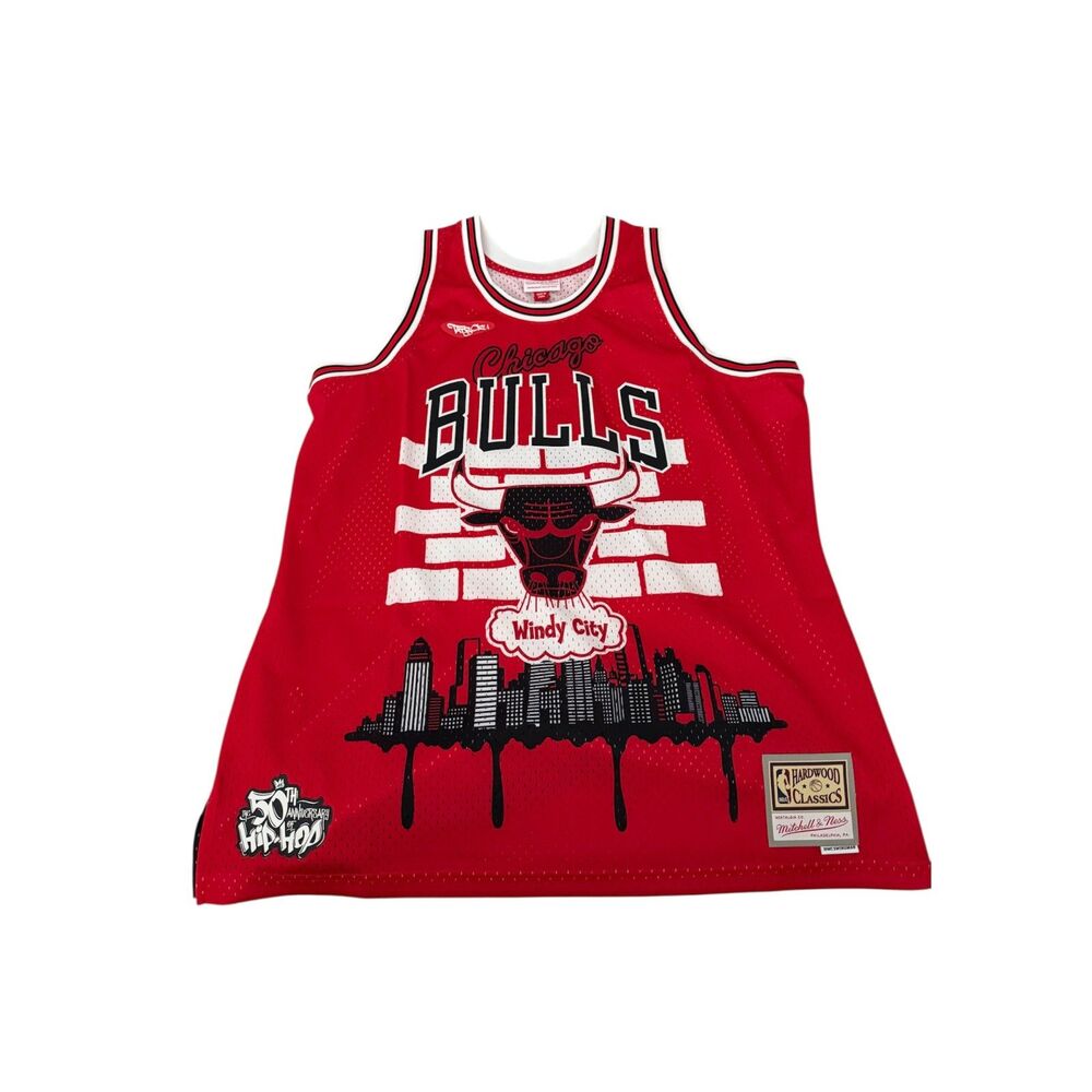 Mitchell & Ness x Chicago Bulls Hardwood Classics 50 Year Hip Hop Men XL New